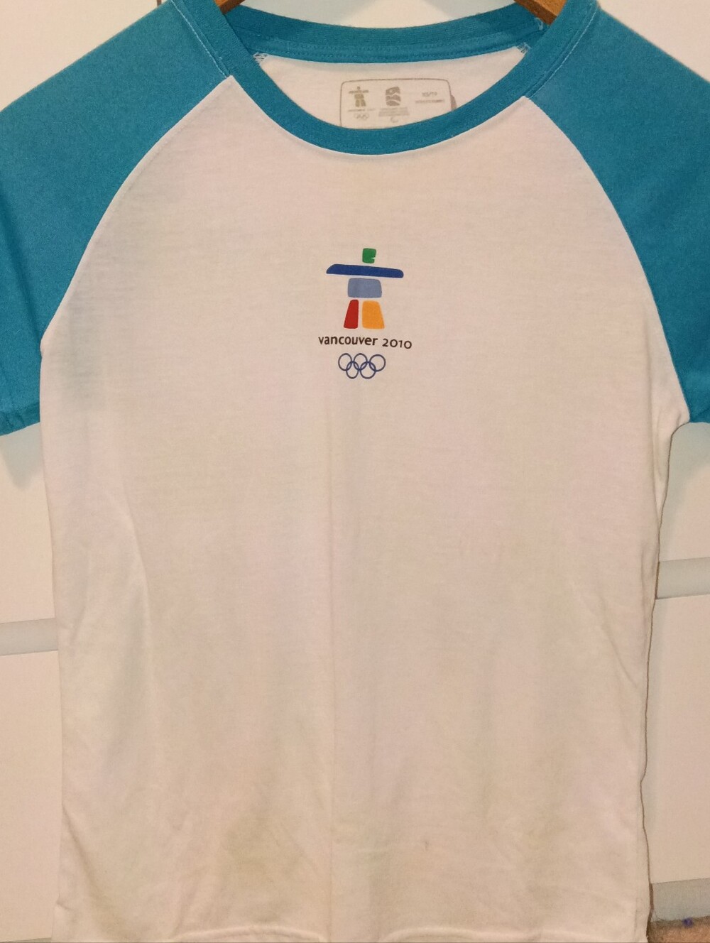 Vancouver 2010 Olympic Raglan Tee - White & Teal